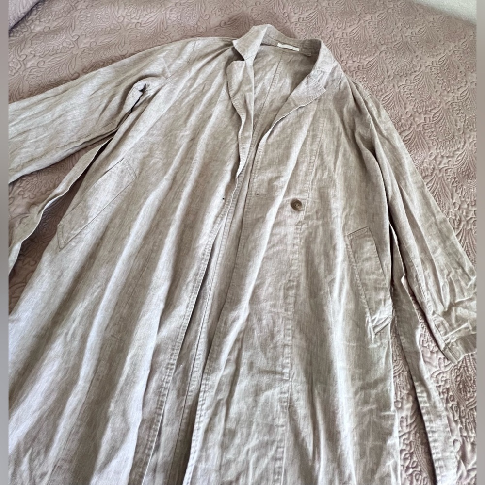 Uniqlo Light Brown Linen Light Weight Coat - Picture 3 of 7